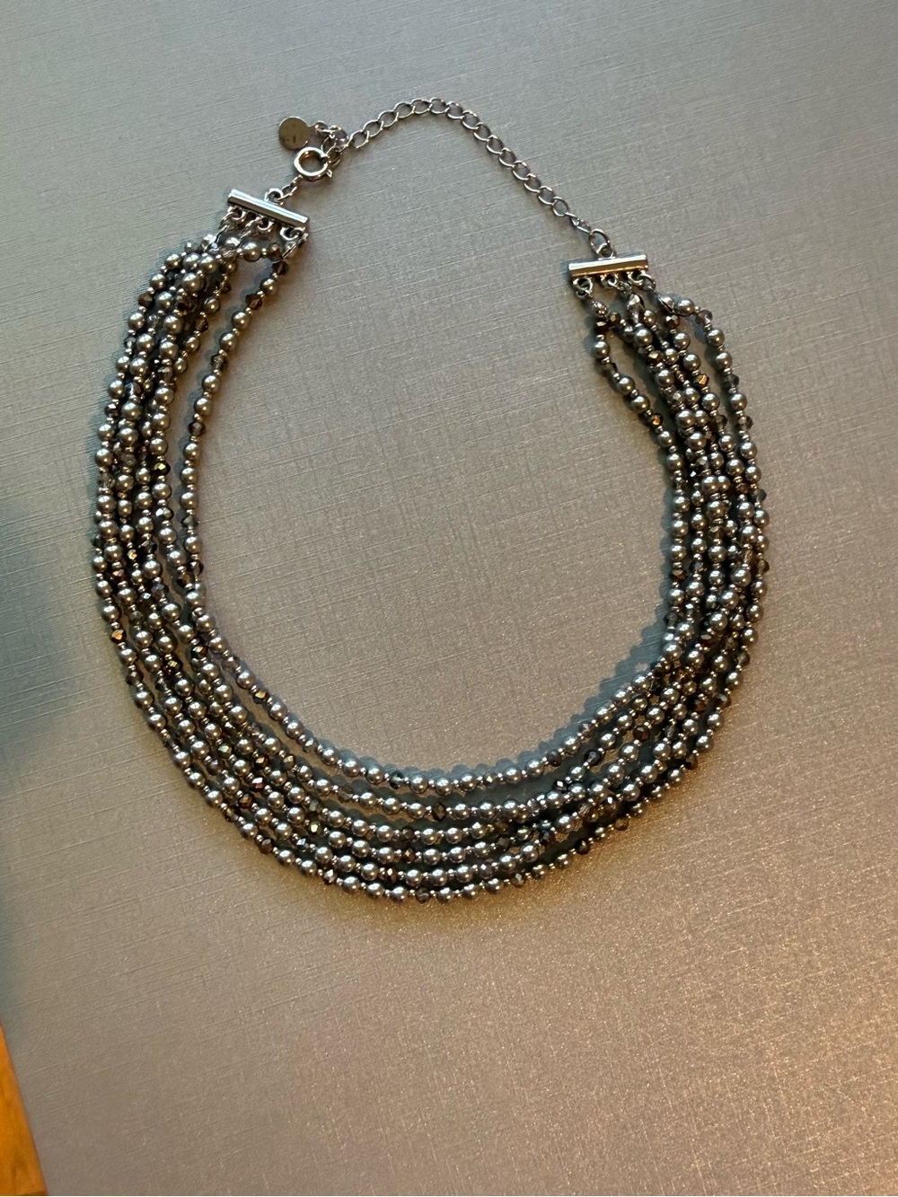 LOFT Multi-Strand Beaded Necklace - Silver